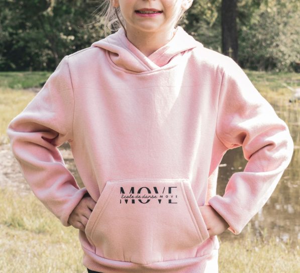 Hoodie light pink enfant 597x544