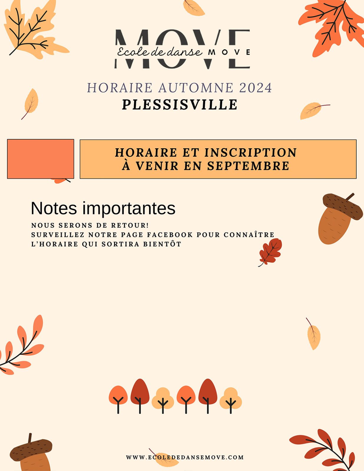 Horaire Danse - AUTOMNE - Plessisville